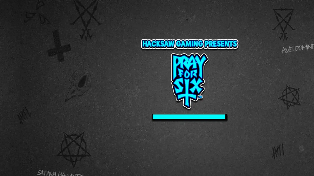Cena temática do slot Pray for Six com estética gótica e monocromática